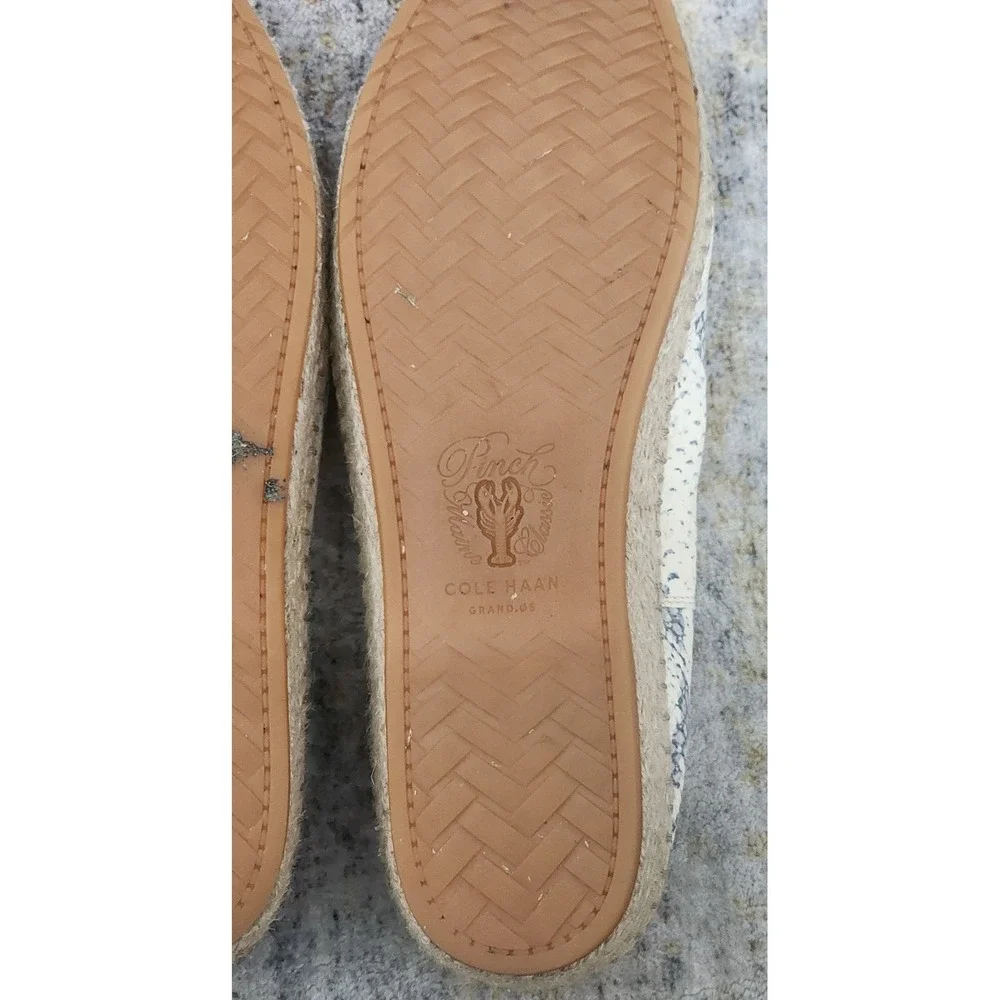 Cole Haan Women's Grand.Os Cloudfeel Espadrille Ivory Grey Snakeskin Size 9.5 B